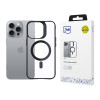 3mk Satin Armor MagCase met MagSafe voor Apple iPhone 16 Pro, transparant met zwart frame
