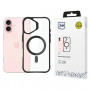 3mk Satin Armor MagCase met MagSafe voor Apple iPhone 16 Plus (W-3SAMaCa-AiP16Plu-0), transparant met zwart frame