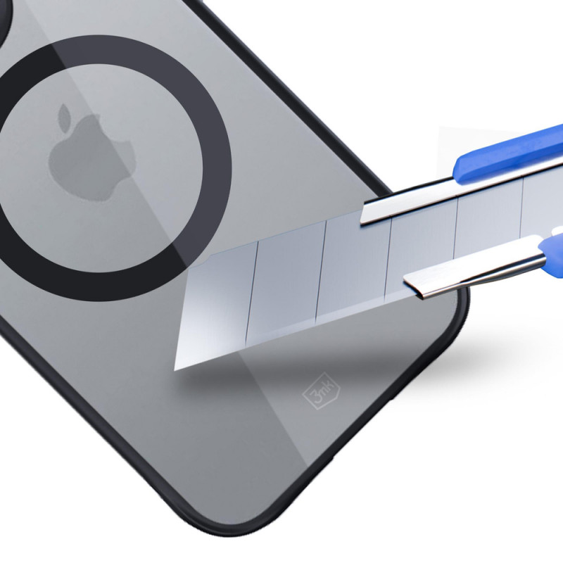 3mk Satin Armor MagCase met MagSafe voor Apple iPhone 16 Pro Max (W-3SAMaCa-AiP16PM-0), transparant met zwart frame