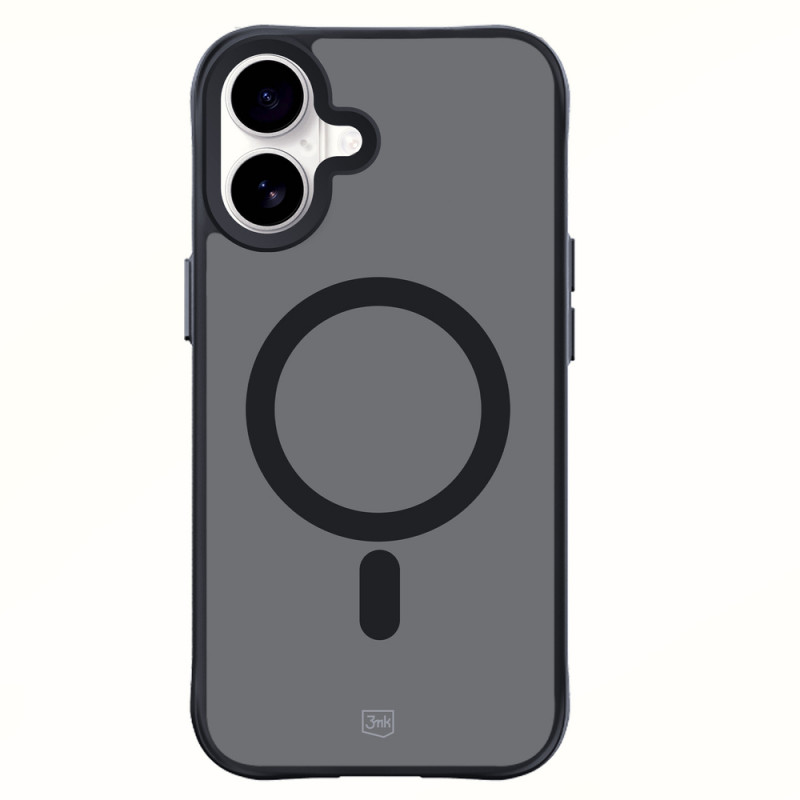 3mk Smoke MagCase met MagSafe voor Apple iPhone 16 (W-3SmoMaCa-AiP16-0), halftransparant