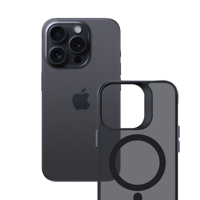 3mk Smoke MagCase met MagSafe voor Apple iPhone 16 Pro Max (W-3SmoMaCa-AiP16PM-0), halftransparant