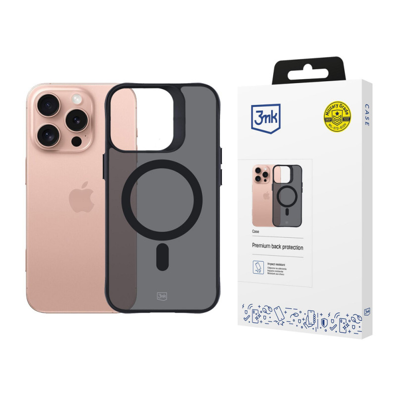 3mk Smoke MagCase met MagSafe voor Apple iPhone 16 Pro, halftransparant