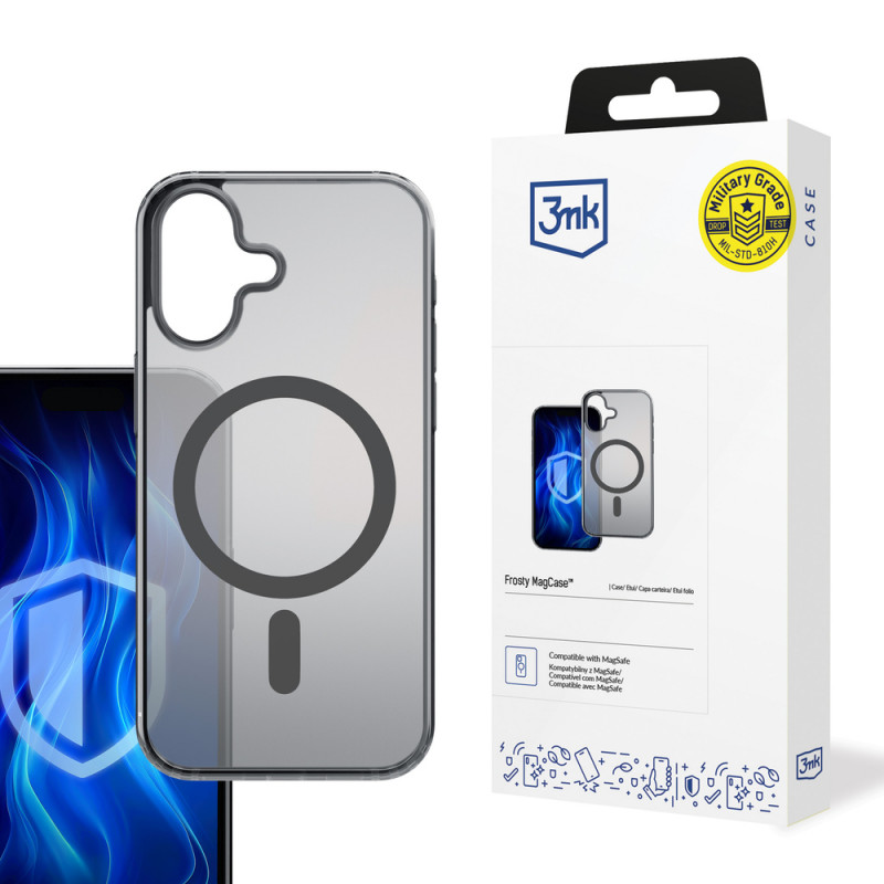 3MK Frosty MagCase hoesje voor Apple iPhone 16, zwart