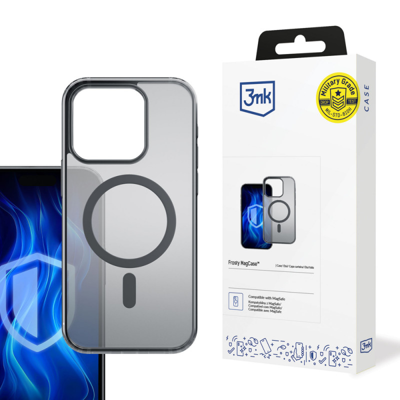 3MK Frosty MagCase hoesje voor Apple iPhone 16 Pro Max, zwart