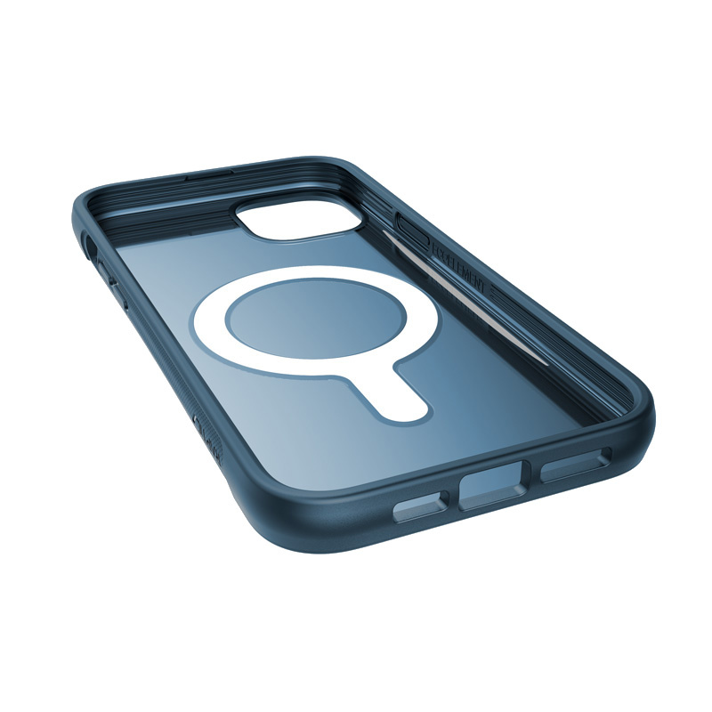 X-Doria Raptic Clutch MagSafe-hoesje voor Apple iPhone 14 Plus / 15 Plus, marineblauw