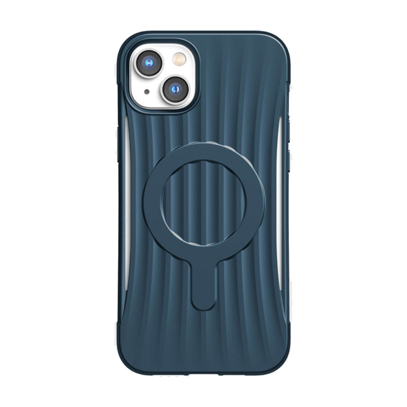 X-Doria Raptic Clutch MagSafe-hoesje voor Apple iPhone 14 Plus / 15 Plus, marineblauw