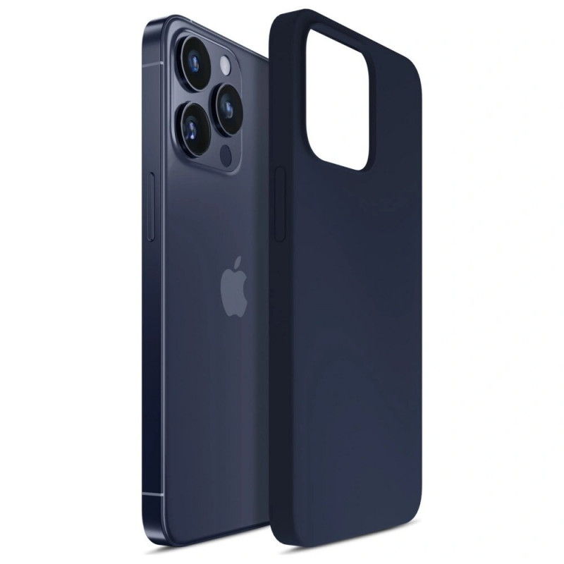 3MK Silicone Case voor Apple iPhone 16 Pro Max, marineblauw
