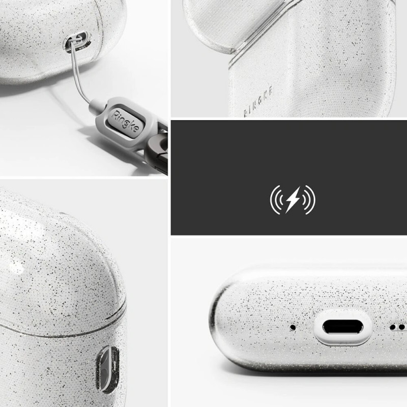 Ringke Air-hoesje voor Apple AirPods Pro 3, transparant met glitter