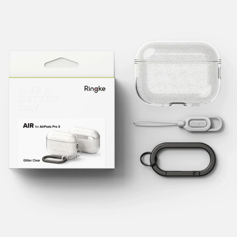 Ringke Air-hoesje voor Apple AirPods Pro 3, transparant met glitter