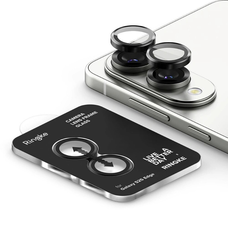 Ringke Cameraframebeschermer voor Samsung Galaxy S25 Edge, zwart