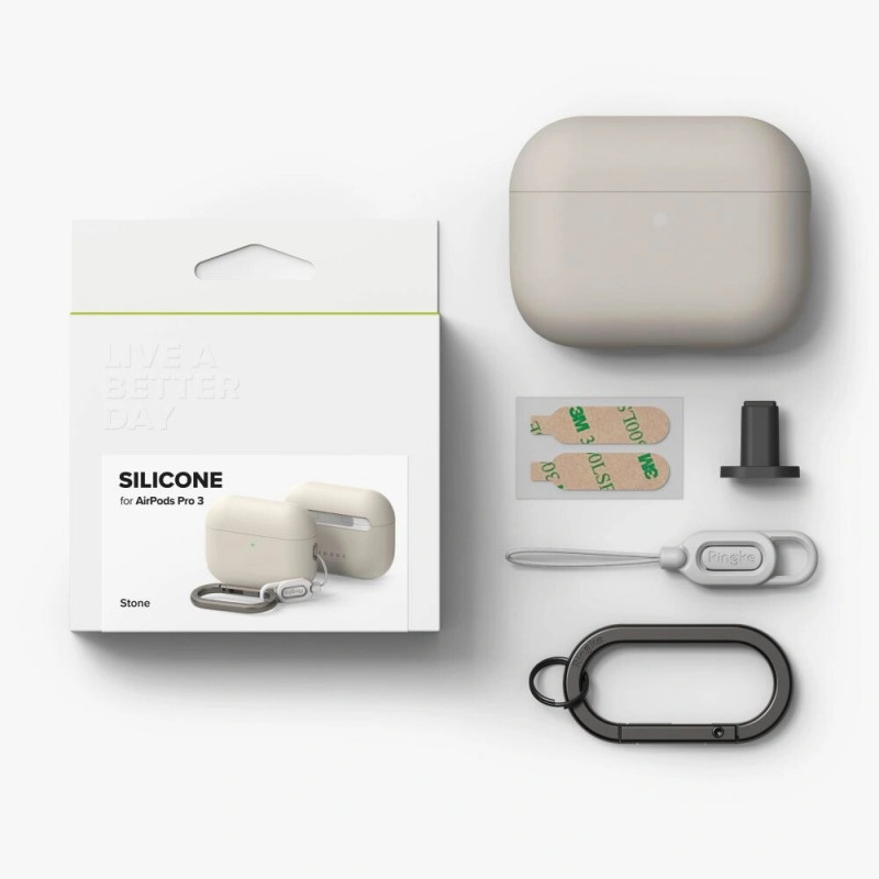Ringke siliconenhoesje voor Apple AirPods Pro 3, stone (beige)