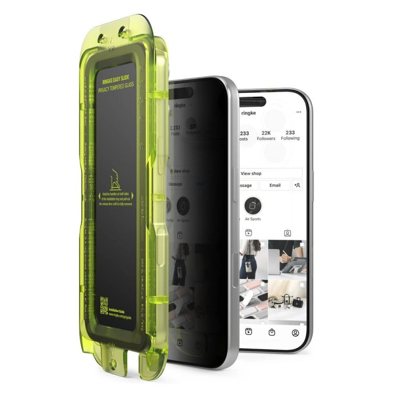 Ringke Easy Slide privacy gehard glas voor Apple iPhone 17 Pro Max (2 stuks)