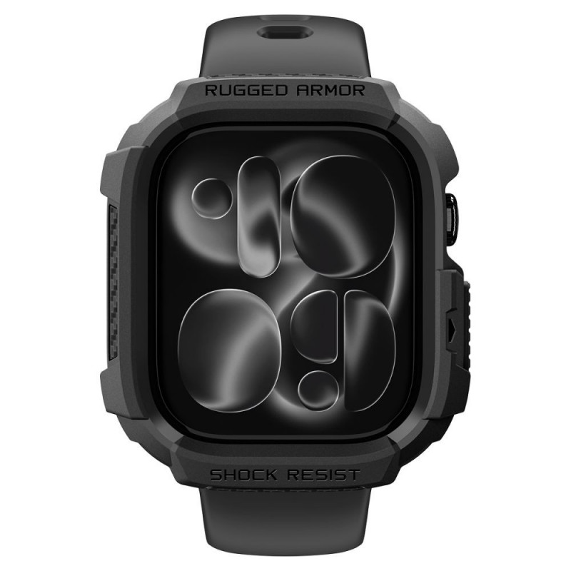 Spigen Rugged Armor ACS11886 hoesje voor Apple Watch 12 46 mm, mat zwart