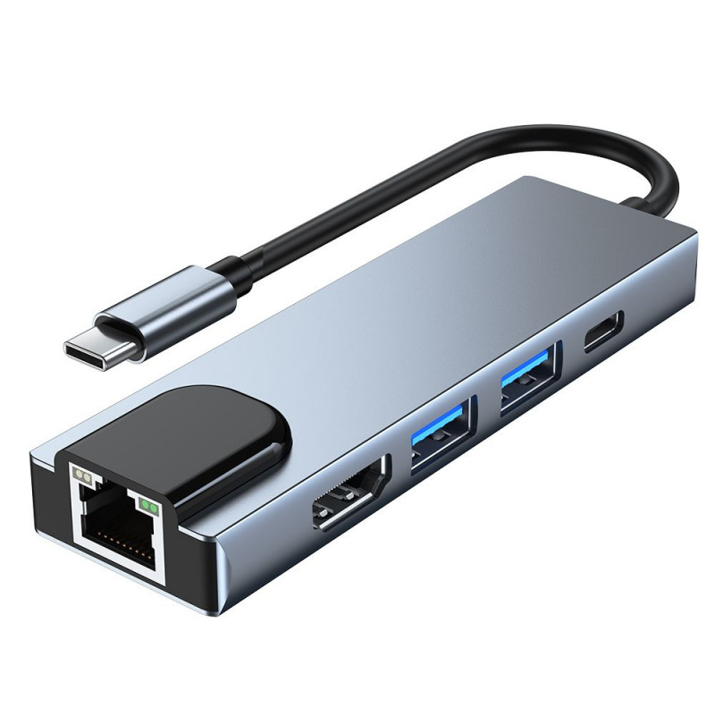 Tech-Protect V3 5in1 USB-C-hub, grijs