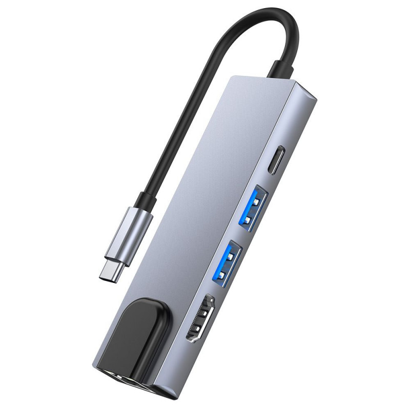 Tech-Protect V3 5in1 USB-C-hub, grijs