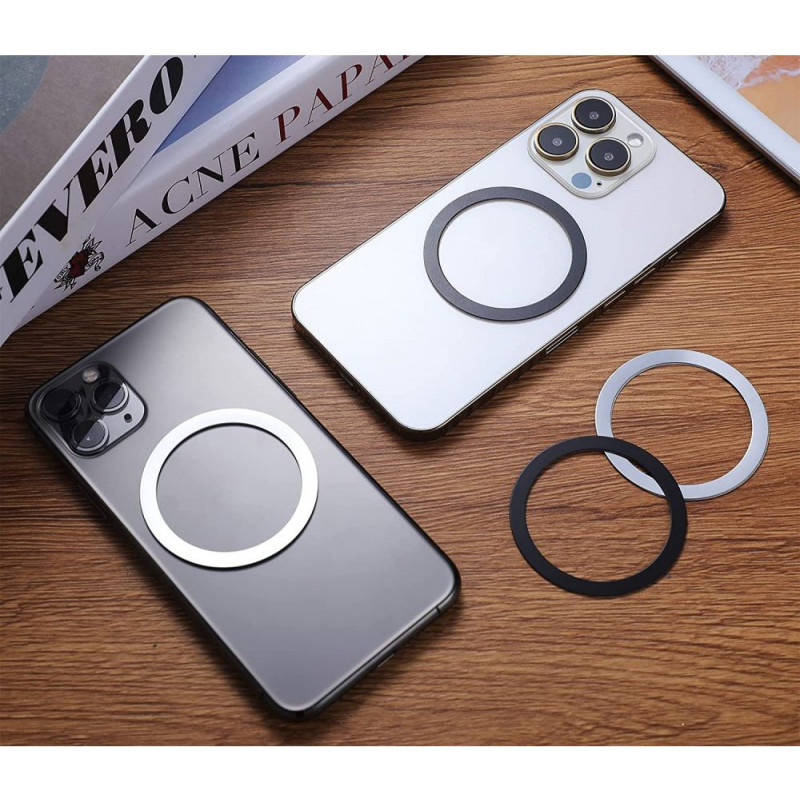 Tech-Protect MagMat MagSafe universele magneetring, zwart & zilver (2 stuks)
