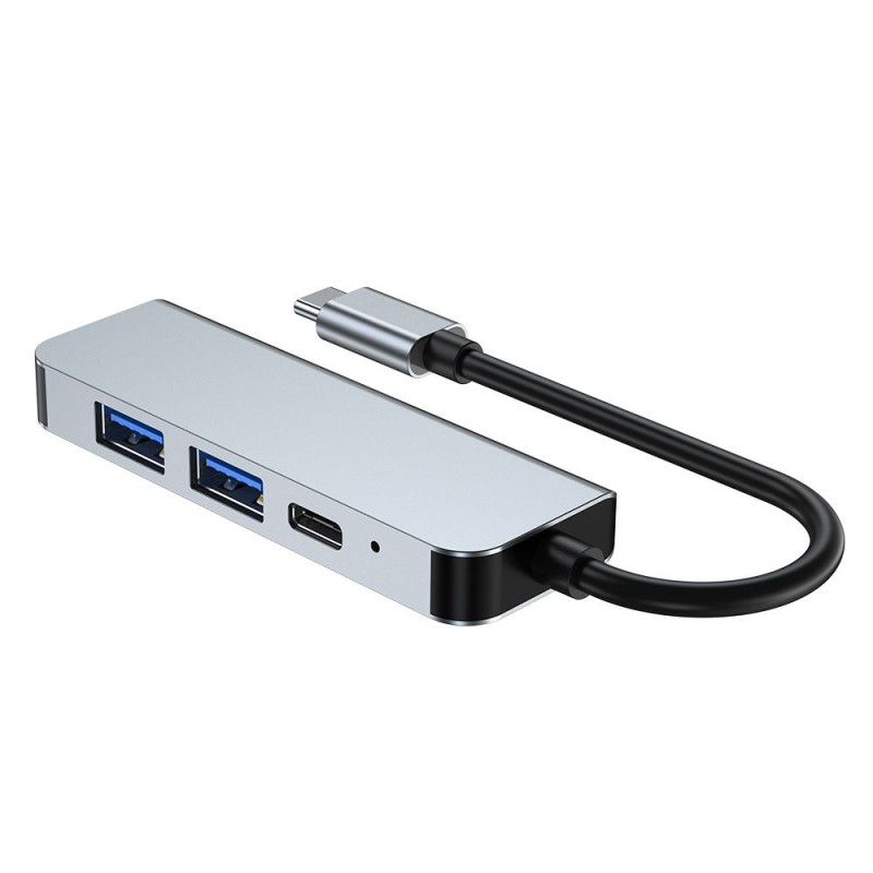 Tech-Protect V2 4-in-1 USB-C-hub, grijs