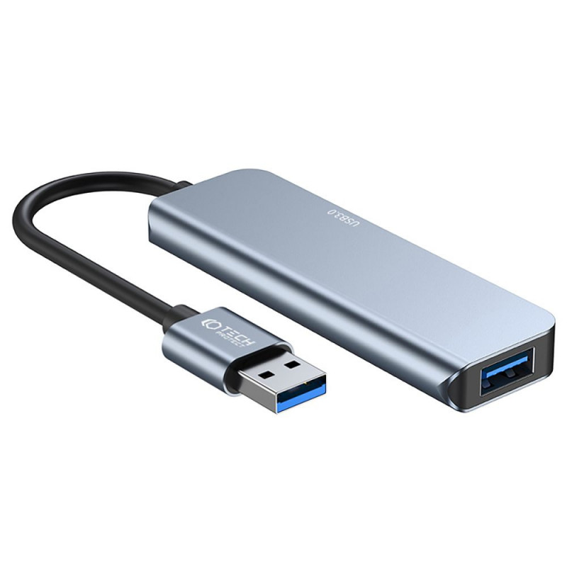 Tech-Protect V0-HUB 5in1 USB-A hub, grijs