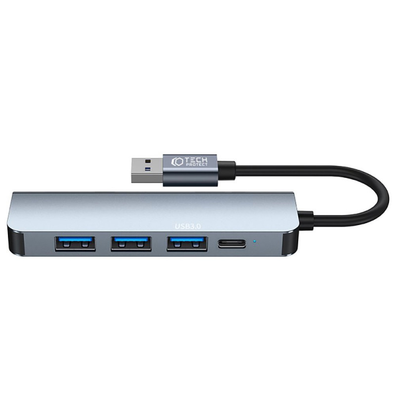 Tech-Protect V0-HUB 5in1 USB-A hub, grijs