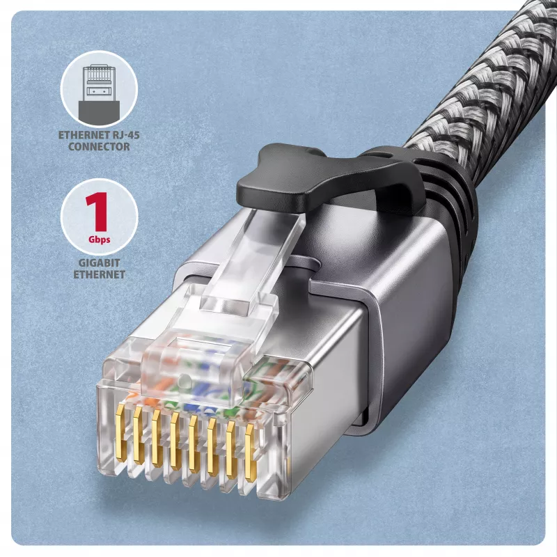Goobay AXAGON ADE-AM20 USB-A naar Gigabit Ethernet-adapter met geïntegreerde 2 m CAT6-kabel