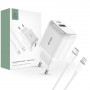 Tech-Protect C20W 2-poorts wandlader PD 20W QC 3.0 met Lightning-kabel, wit