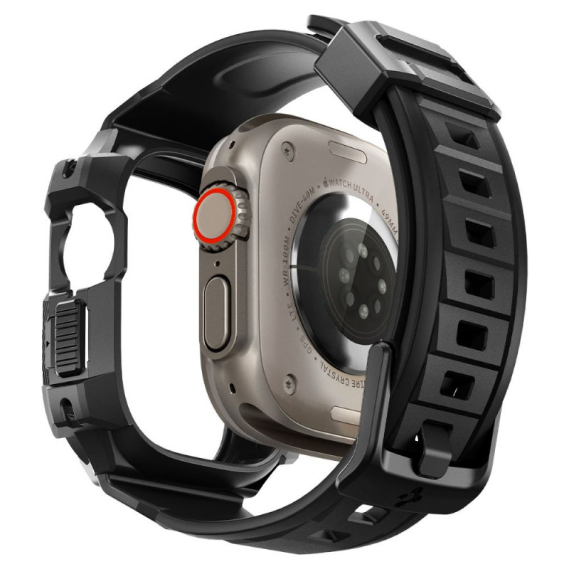 Spigen Rugged Armor Pro bandhoesje voor Apple Watch Ultra 1 / 2 / 3 49 mm, zwart