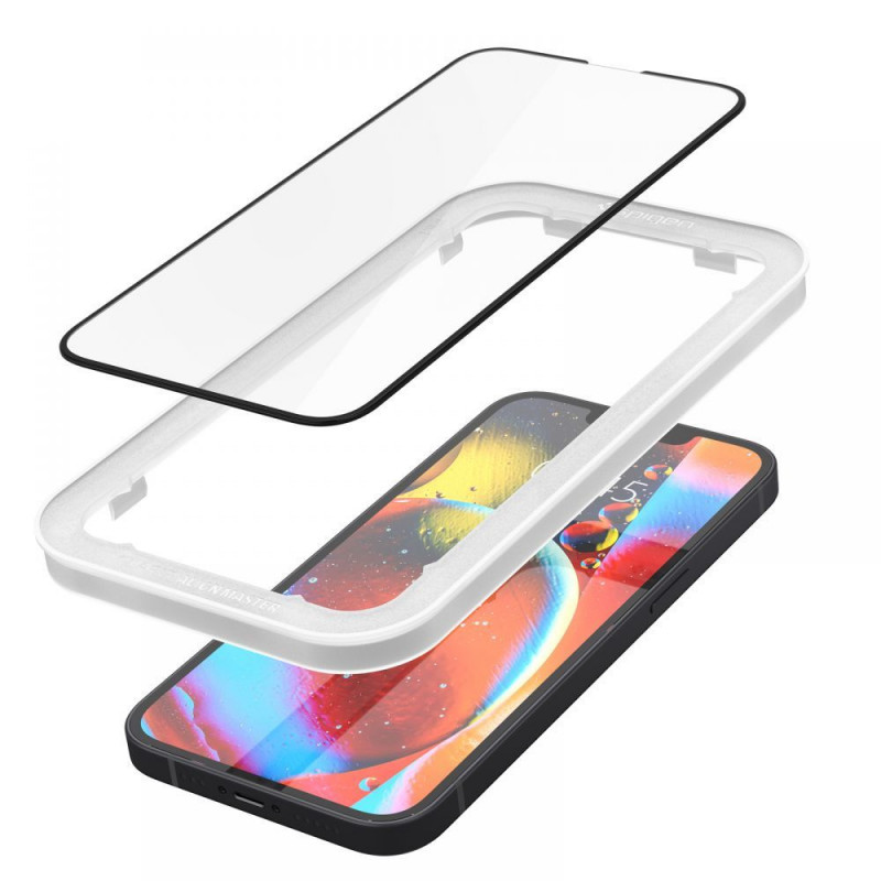 Spigen ALM Glass FC gehard glas voor Apple iPhone 13 / 13 Pro / 14, zwart