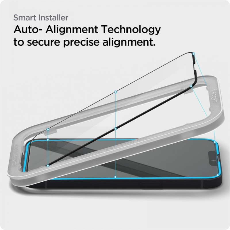Spigen ALM Glass FC gehard glas voor Apple iPhone 13 / 13 Pro / 14, zwart
