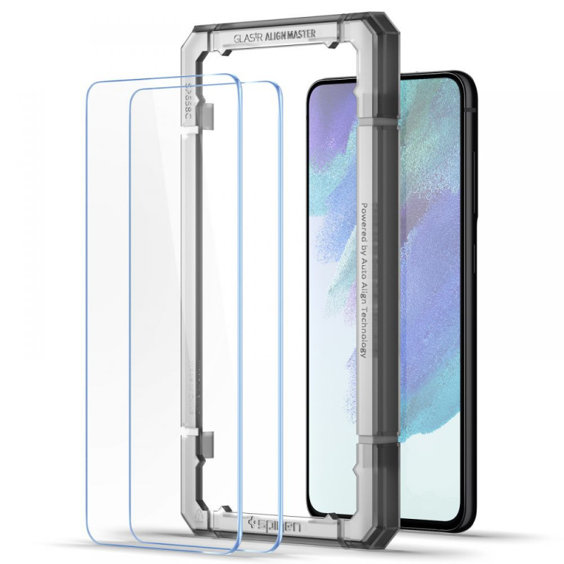 Spigen AlignMaster GLAS.tR gehard glas voor Samsung Galaxy S21 FE (2 stuks)