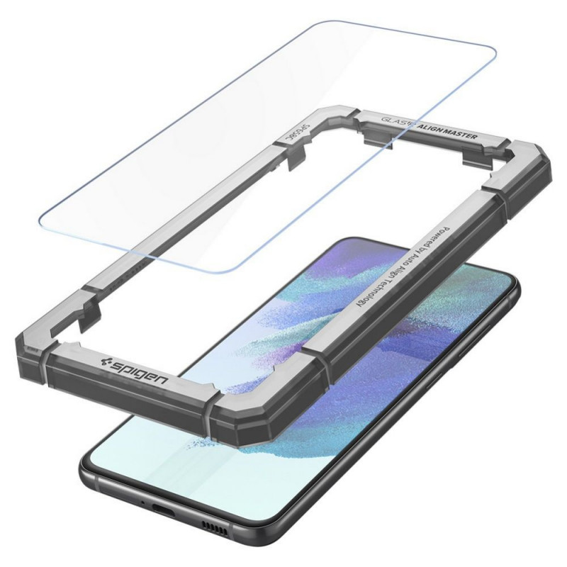 Spigen AlignMaster GLAS.tR gehard glas voor Samsung Galaxy S21 FE (2 stuks)