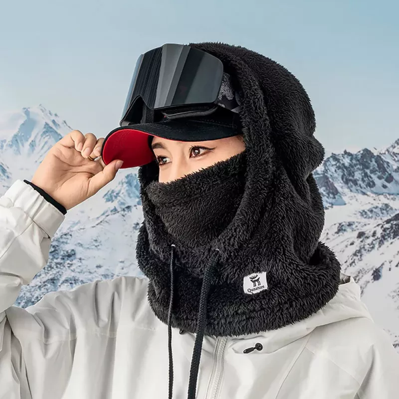 Qunature Arctic Velvet skibalaclava, maat M, zwart