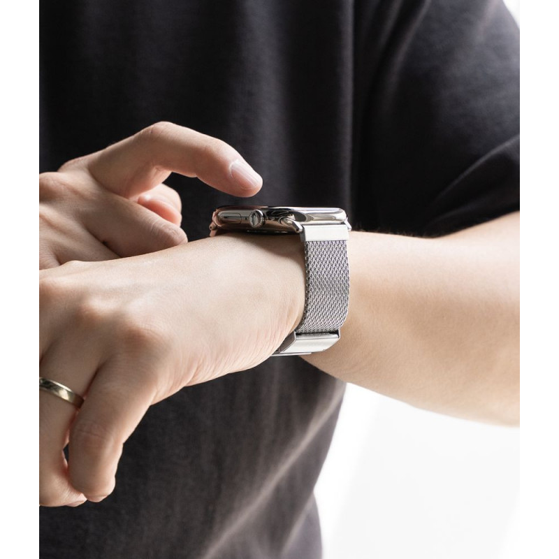 Ringke Metal One Mesh RGK12091 Apple Watch-band, 44/45/46/49 mm, zilver