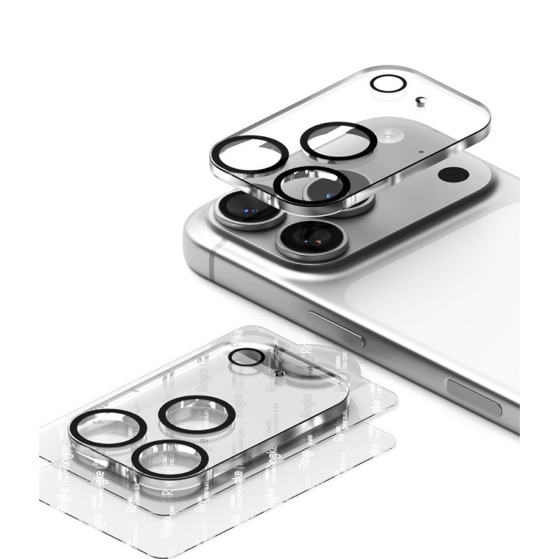 Ringke Camera Full Cover Apple iPhone 18 Pro cameralensbeschermer, 9H gehard glas, zwart (2 stuks)