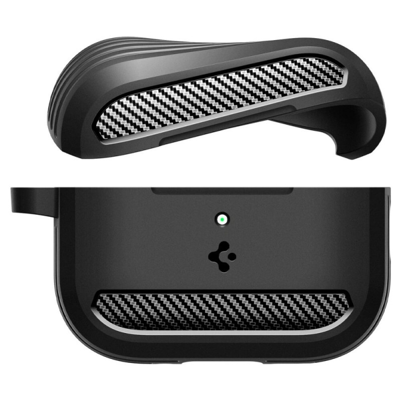 Spigen Rugged Armor ACS09822-hoesje voor Apple AirPods Pro 3, mat zwart