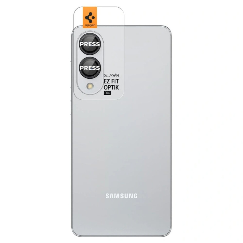 Spigen Optik Pro Glas.tR EZ Fit AGL09413 camerabeschermer voor Samsung Galaxy S25 Edge, zwart (2 st.)