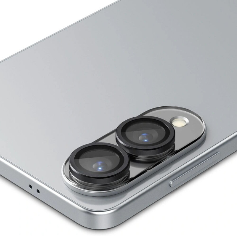 Spigen Optik Pro Glas.tR EZ Fit AGL09413 camerabeschermer voor Samsung Galaxy S25 Edge, zwart (2 st.)