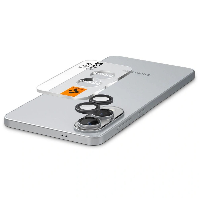 Spigen Optik Pro Glas.tR EZ Fit AGL09413 camerabeschermer voor Samsung Galaxy S25 Edge, zwart (2 st.)