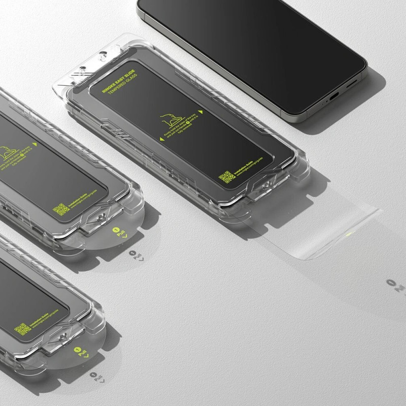 Ringke Easy Slide gehard glas voor Samsung Galaxy S24 / S25, transparant (2 stuks)