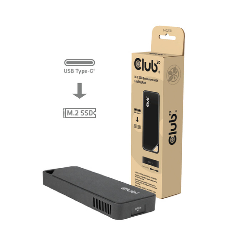 Club3D CAC-2510 M.2 NVMe SSD-behuizing met ventilator, USB4