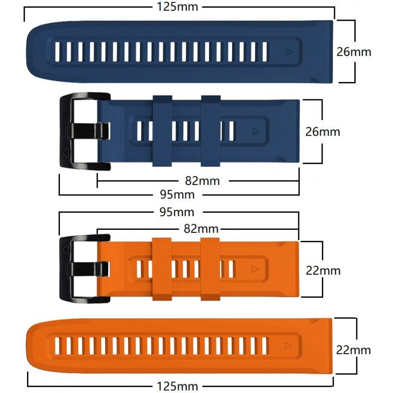 Tech-Protect Iconband THP927NAVBLU Band voor Garmin Fenix 5/6/6 Pro/7, marineblauw