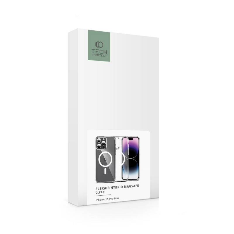 Tech-Protect Flexair Hybrid MagSafe THP2290 hoesje voor Apple iPhone 15 Pro, transparant
