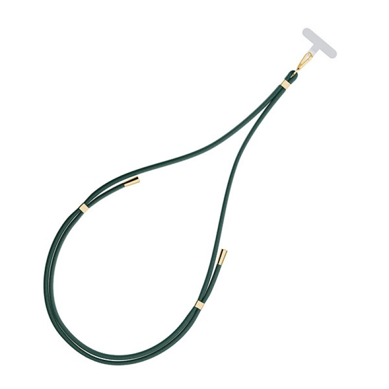 3MK EasyClip telefoonkoord, donkergroen / goud