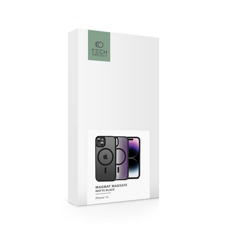 Tech-Protect Magmat MagSafe THP2261 hoesje voor Apple iPhone 15, mat zwart