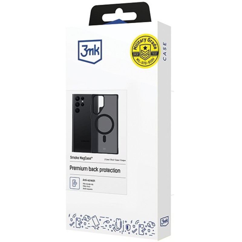 3MK Smoke MagCase voor Samsung Galaxy S23 Ultra, halftransparant