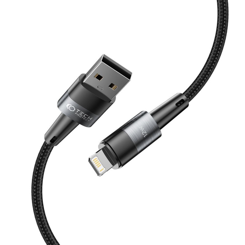 Tech-Protect UltraBoost USB-A/Lightning-kabel 12W 2.4A 100 cm, grijs