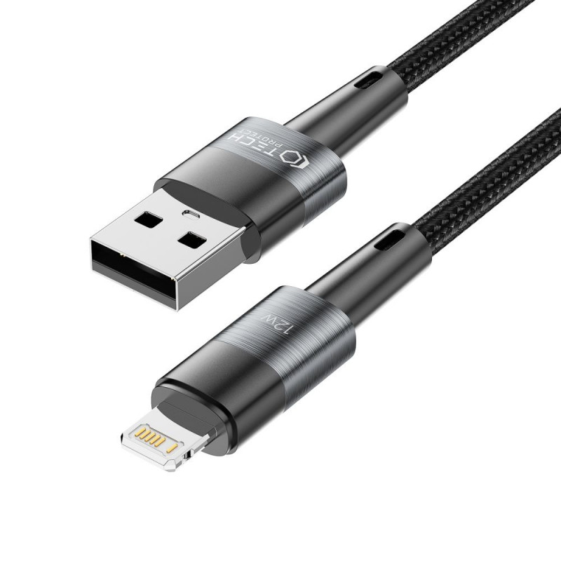 Tech-Protect UltraBoost USB-A/Lightning-kabel 12W 2.4A 100 cm, grijs