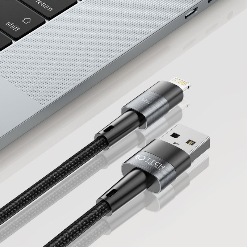 Tech-Protect UltraBoost USB-A/Lightning-kabel 12W 2.4A 100 cm, grijs
