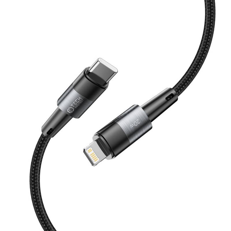 Tech-Protect UltraBoost USB-C/Lightning-kabel PD 20W 3A 200 cm, grijs