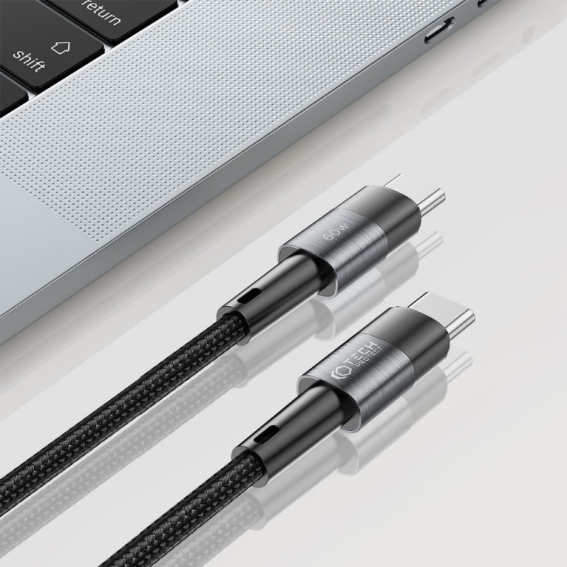 Tech-Protect UltraBoost USB-C/USB-C-kabel PD 60W 3A 200 cm, grijs