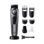 Braun BeardTrimmer 7 BT7420 baardtrimmer met barbertools, wasbaar, oplaadbaar, grijs